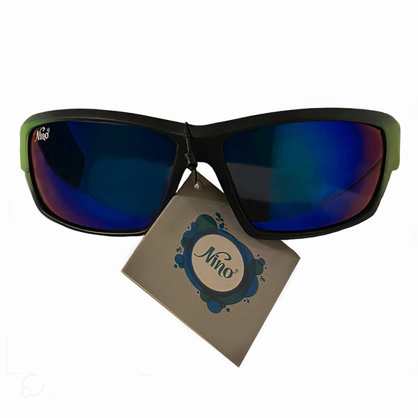 Wraparound Fashion Sunglasses Green x Black Frame