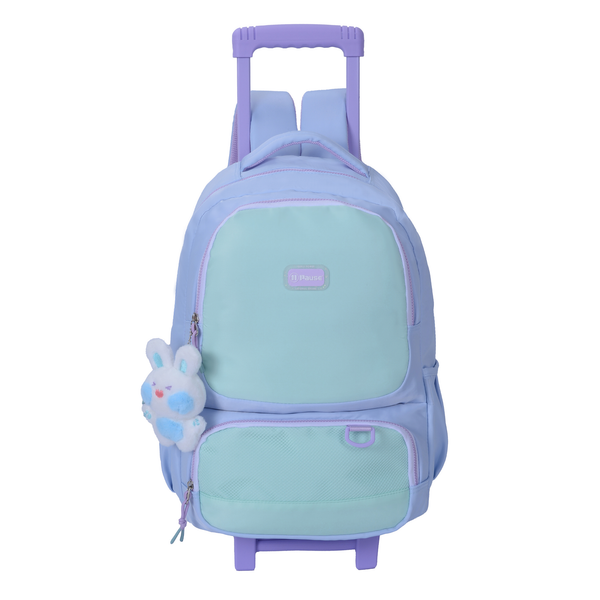 Pause Pastel Pals: Blue Bunny Keychain Trolley Bag 18"