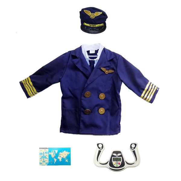 Pilot Boys' Costume with Accessories (3-8 Years)