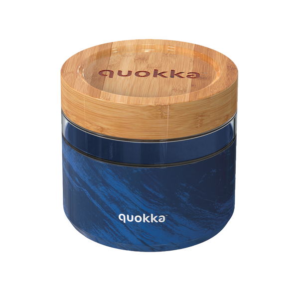 Quokka Glass Food Jar Wood Grain 820 ML - Deli Collection