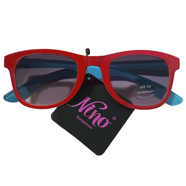 Cat Eye Red Frame x Blue Handles Sunglasses