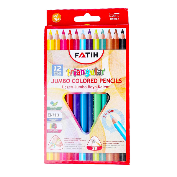 Fatih Jumbo Colored Pencils - 12 Colors