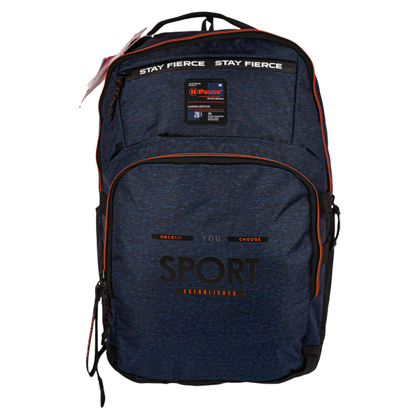 Stay Fierce Navy Pause Backpack 19"