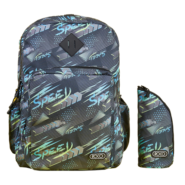 Roco Speed Abstract Backpack 19" + Free Pencil Case