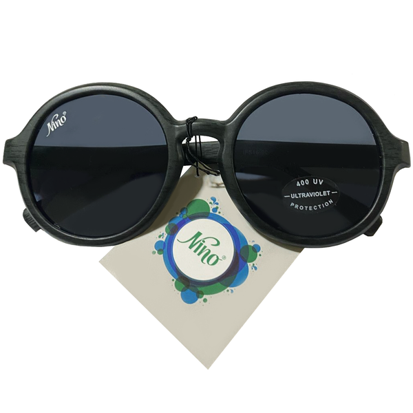 Clubmaster Green x Black Round Sunglasses with Blue Mirror Lens