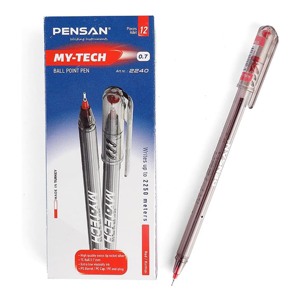 Pensan My-Tech Red Ballpoint Pen 0.7 MM