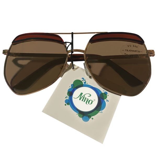 Geometric Brown Unisex Sunglasses