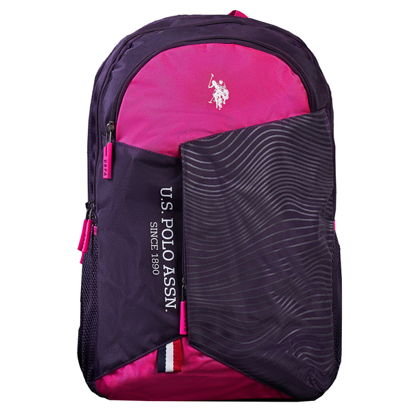 U.S. Polo Purple x Pink Spirals School Backpack 19"