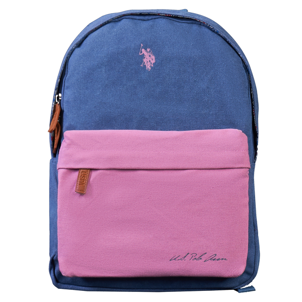 U.S. Polo Pink Denim School Backpack 19"