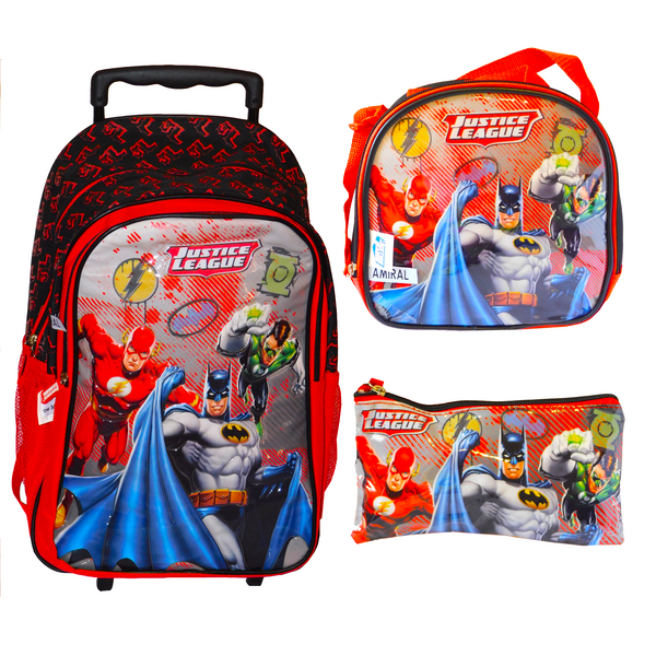 Justice League Boys' 3-in-1 Trolley Bag Set 18"