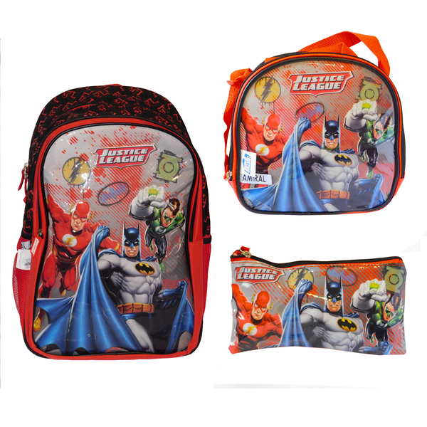 Justice League Boys' 3-in-1 Backpack Set 18"